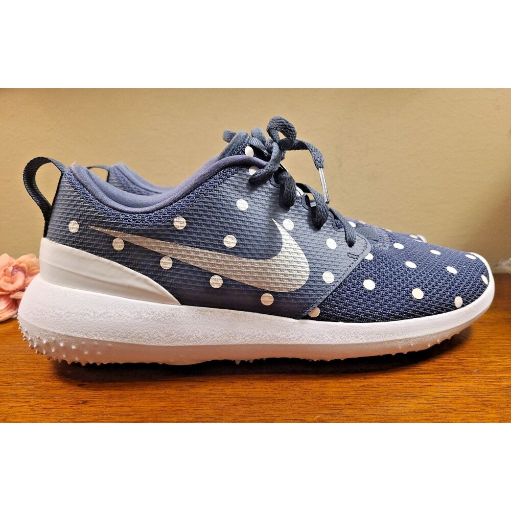Womens Size 9 Nike Blue White Polka Dot Golf Shoes Spikeless AA1851-401 ROSHE